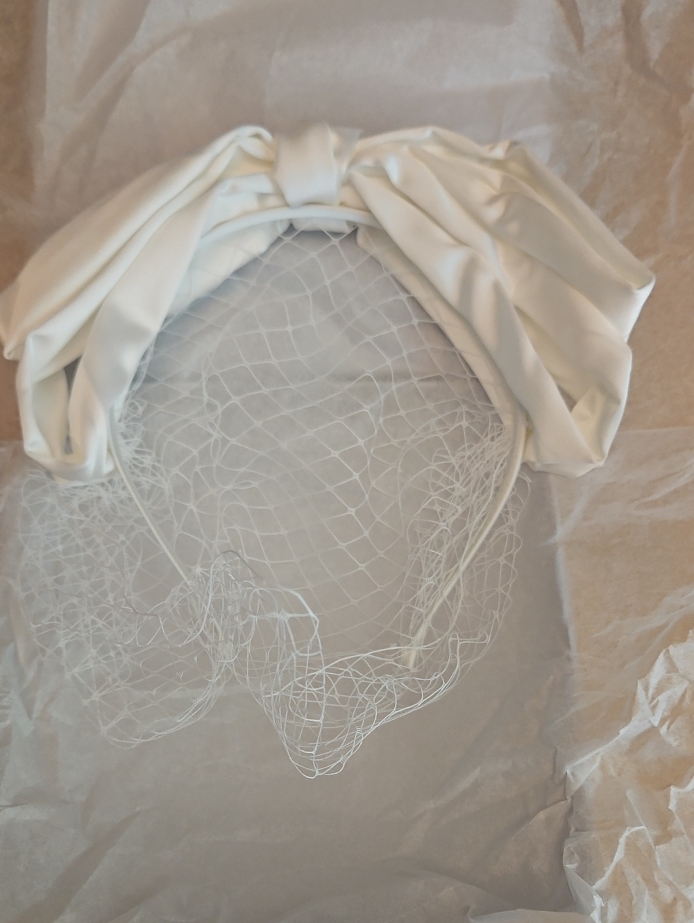 Kristen Ess The Veiled Headband Bright White